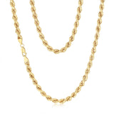 9ct Yellow Gold Copper Filled 55cm Rope Chain