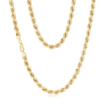 9ct Yellow Gold Copper Filled 55cm Rope Chain