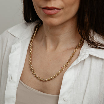 9ct Yellow Gold Copper Filled 55cm Rope Chain