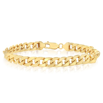 9ct Yellow Gold Copperfilled Flat Curb 21cm Bracelet