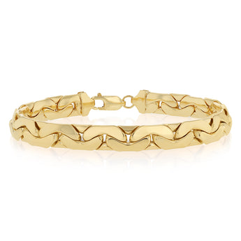9ct Yellow Gold Copperfilled Textured 21cm Bracelet