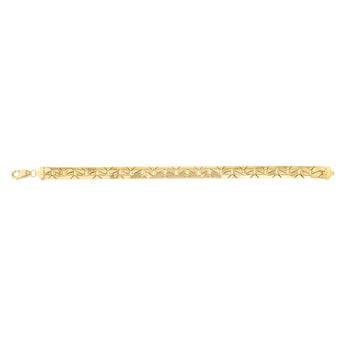 9ct Yellow Gold Copperfilled Textured 21cm Bracelet