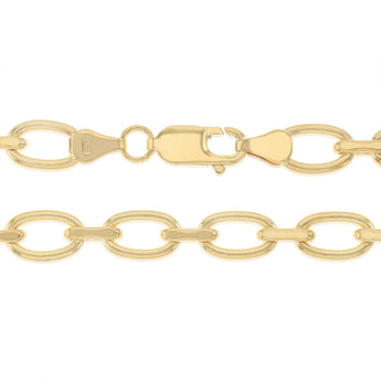 9ct Yellow Gold Copper Filled Oval Link 45cm Chain