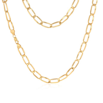 9ct Yellow Gold Copper Filled Paperclip 50cm Chain