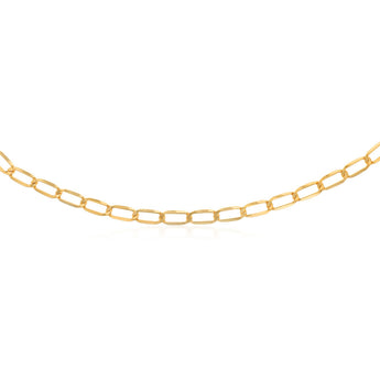 9ct Yellow Gold Copper Filled Paperclip 50cm Chain