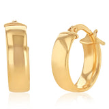 9ct Yellow Gold Silverfilled Thick 10mm Hoop Earrings