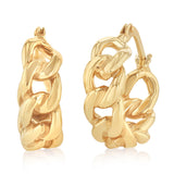 9ct Yellow Gold Silverfilled Link Hoop Earrings