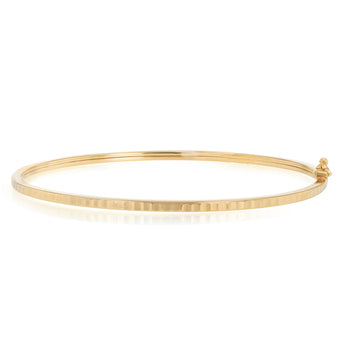 9ct Yellow Gold Silverfilled Dicut Square Tube Bangle