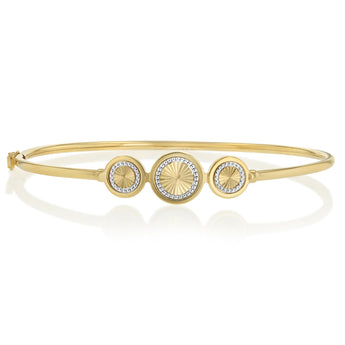 9ct Yellow Gold Silverfilled Multi Disc Bangle
