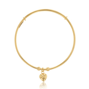 9ct Yellow Gold Silverfilled Heart Baby Bangle