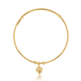 9ct Yellow Gold Silverfilled Heart Baby Bangle