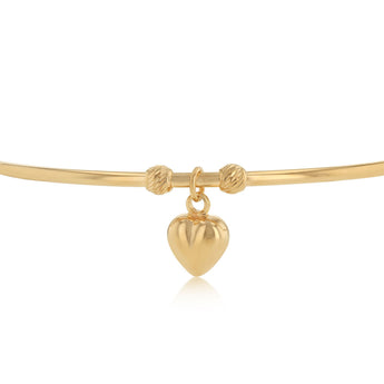 9ct Yellow Gold Silverfilled Heart Baby Bangle