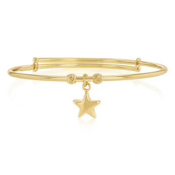 9ct Yellow Gold Silverfilled Star Baby Bangle
