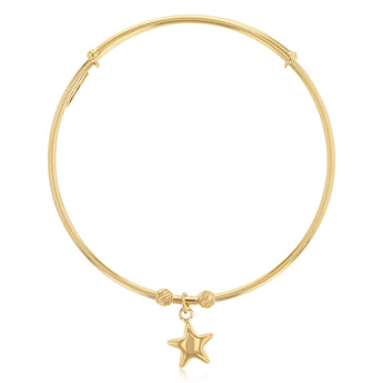 9ct Yellow Gold Silverfilled Star Baby Bangle