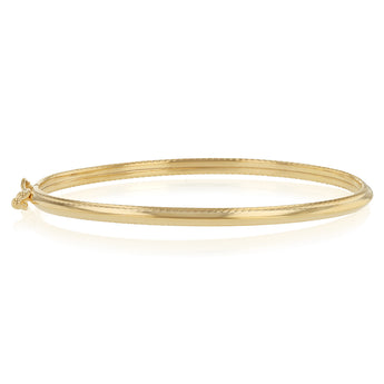 9ct Yellow Gold Silverfilled Dicut Tube Baby Bangle