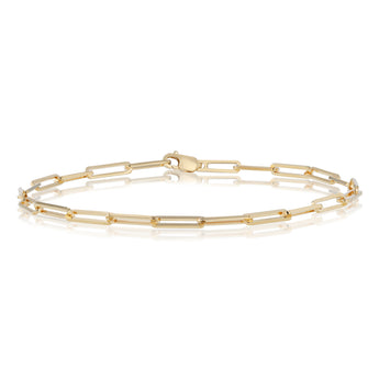 9ct Yellow Gold Silverfilled Thin Paperclip 19cm Bracelet