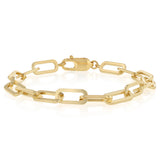 9ct Yellow Gold Silverfilled Paperclip 19cm Bracelet