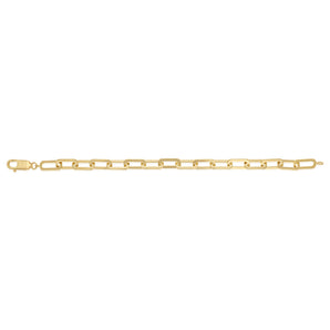 9ct Yellow Gold Silverfilled Paperclip 19cm Bracelet