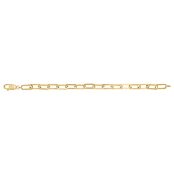 9ct Yellow Gold Silverfilled Paperclip 19cm Bracelet