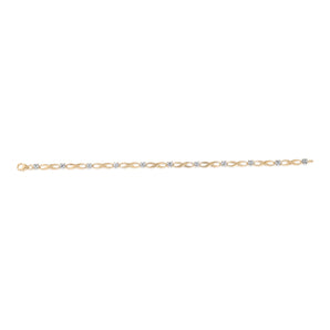9ct Yellow Gold Silverfilled Cubic Zirconia Infinity 19cm Bracelet