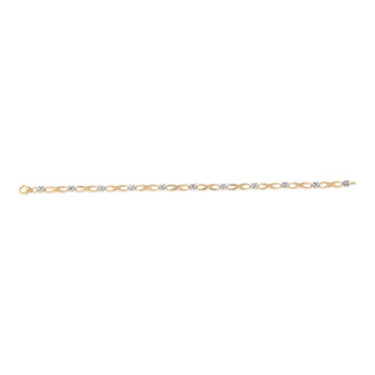 9ct Yellow Gold Silverfilled Cubic Zirconia Infinity 19cm Bracelet