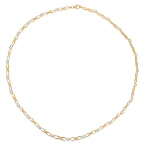 9ct Yellow Gold Silver Filled Cubic Zirconia Infinity 45cm Chain