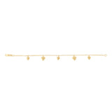 9ct Yellow Gold Silverfilled Heart Belcher 19cm Bracelet