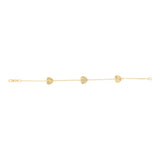 9ct Yellow Gold Silverfilled Heart 19cm Bracelet