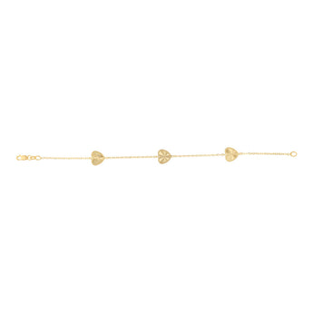 9ct Yellow Gold Silverfilled Heart 19cm Bracelet