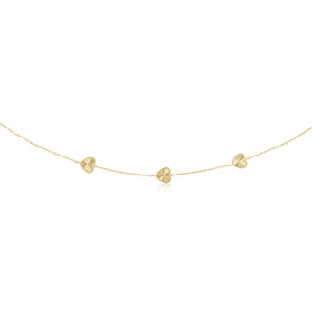 9ct Yellow Gold Silver Filled Heart 45cm Necklace