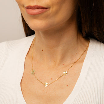 9ct Yellow Gold Silver Filled Heart 45cm Necklace