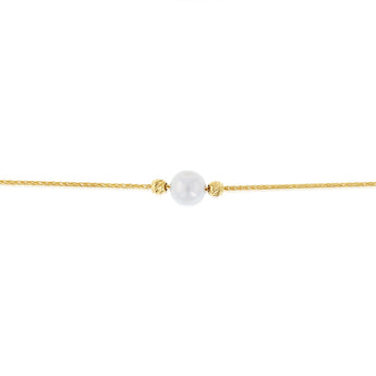 9ct Yellow Gold Silverfilled Freshwater Pearl Bolo Bracelet
