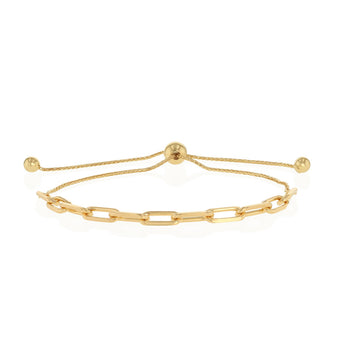 9ct Yellow Gold Silverfilled Paperclip Bolo Bracelet