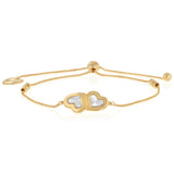 9ct Yellow Gold Silverfilled Double Heart Bolo Bracelet