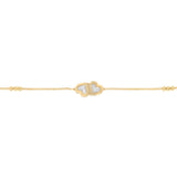 9ct Yellow Gold Silverfilled Double Heart Bolo Bracelet