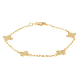9ct Yellow Gold Silverfilled Clover Bracelet