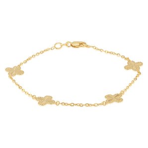 9ct Yellow Gold Silverfilled Clover Bracelet