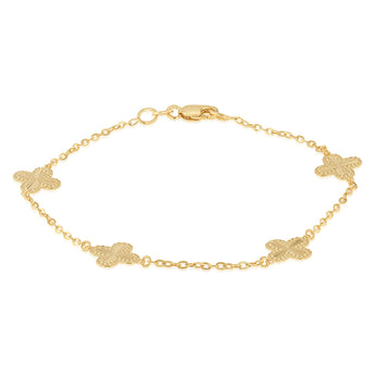 9ct Yellow Gold Silverfilled Clover Bracelet