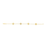 9ct Yellow Gold Silverfilled Clover Bracelet
