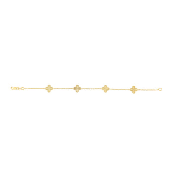9ct Yellow Gold Silverfilled Clover Bracelet