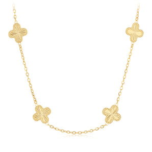 9ct Yellow Gold Silver Filled Clover Necklace