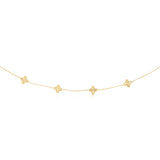 9ct Yellow Gold Silver Filled Clover Necklace