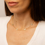 9ct Yellow Gold Silver Filled Clover Necklace