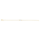 9ct Yellow Gold Silverfilled Pearl and Hammered Rolo Bracelet