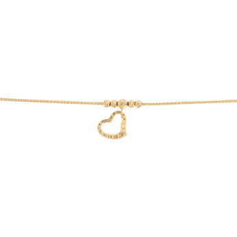 9ct Yellow Gold Silverfilled Dicut Heart Bolo Bracelet
