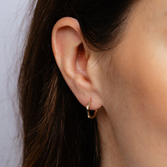9ct Yellow Gold Silverfilled Dicut Sleeper Earrings