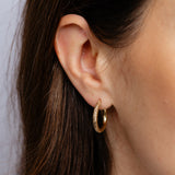 9ct Yellow Gold Silverfilled Dicut Hoop Earrings