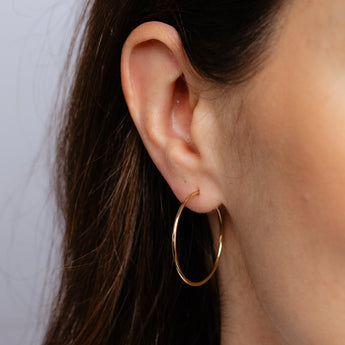 9ct Yellow Gold Silverfilled 30mm Sleeper Earrings