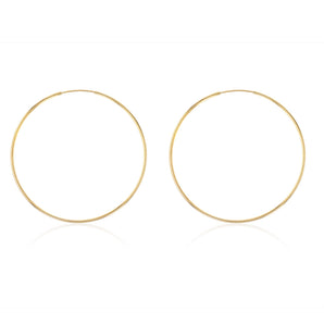 9ct Yellow Gold Silverfilled 50mm Sleeper Earrings