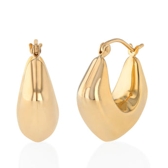 9ct Yellow Gold Silverfilled Chunky U-Shaped Hoop Earrings